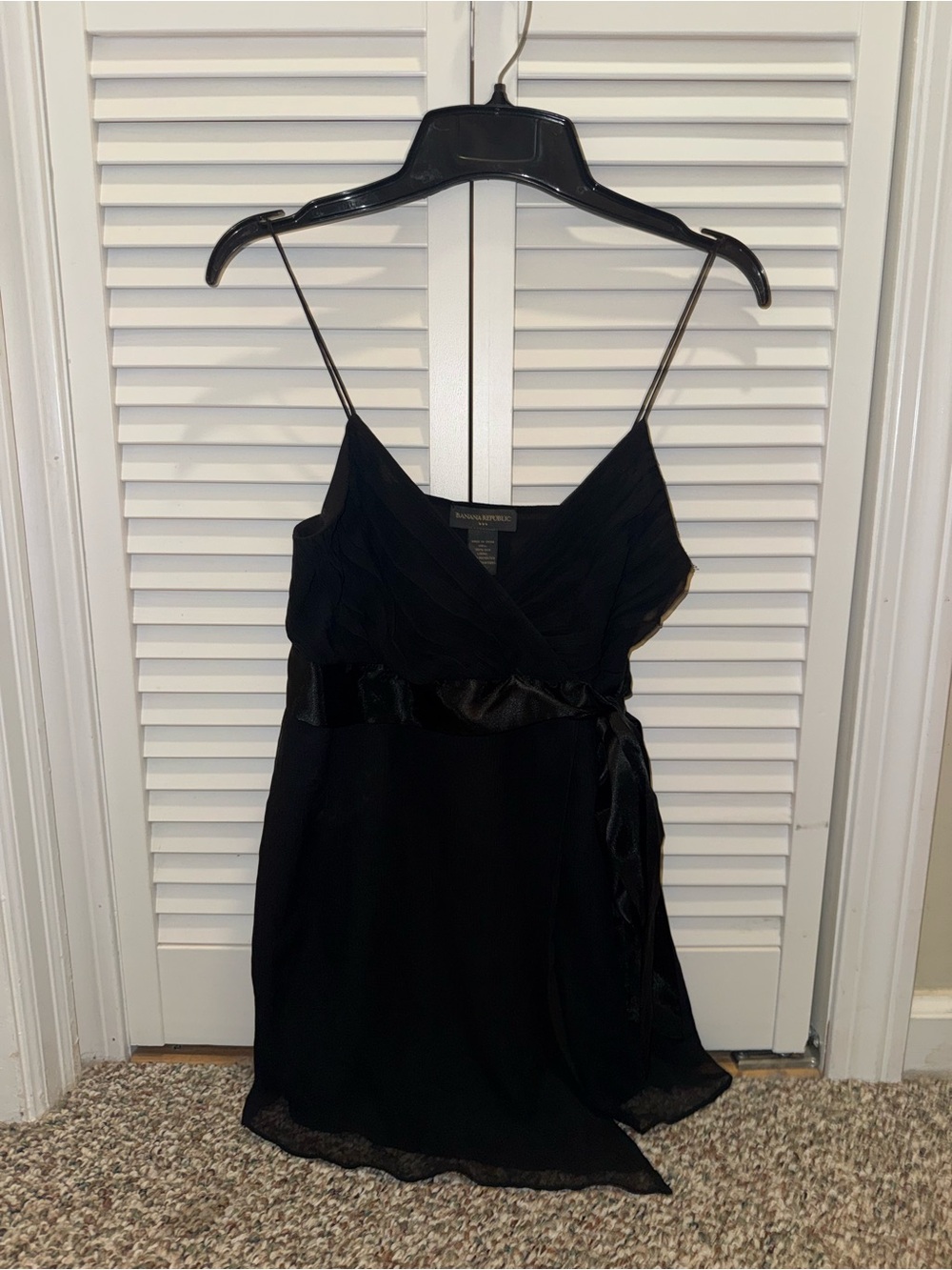 Banana Republic Black Spaghetti-Strap Wrap Mini Top